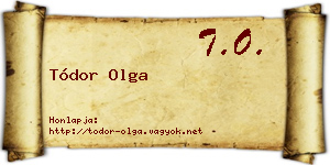 Tódor Olga névjegykártya